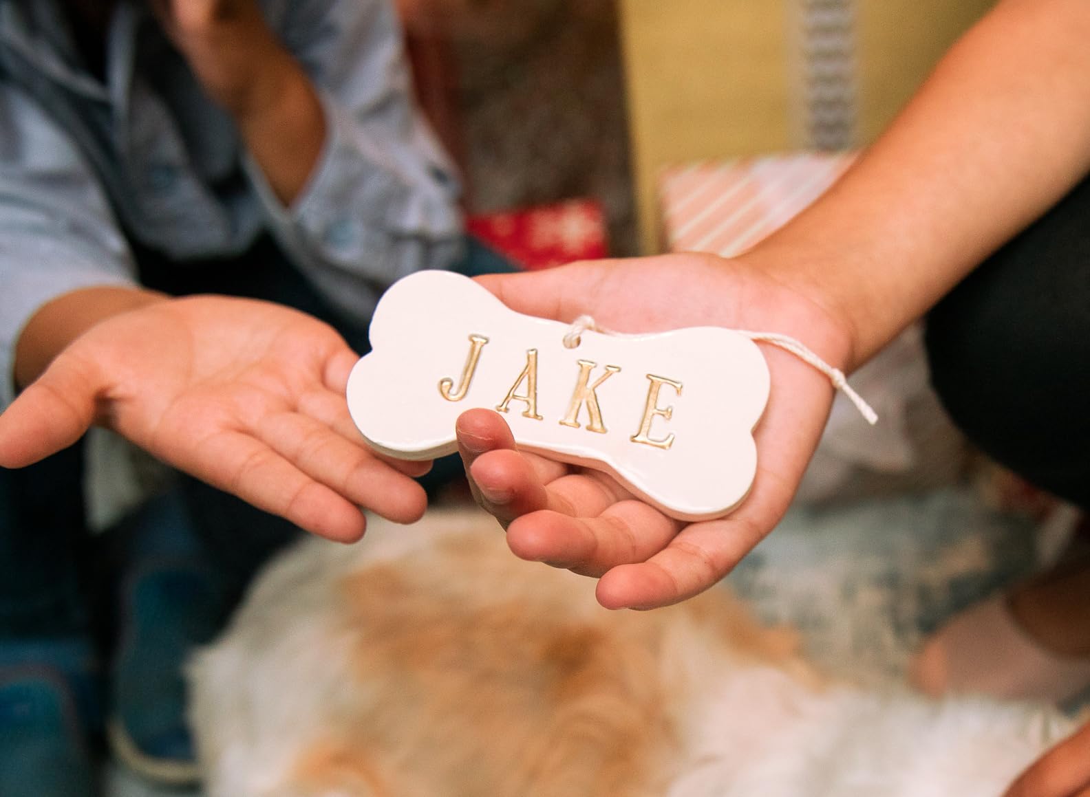 Custom dog ornament with name for Christmas