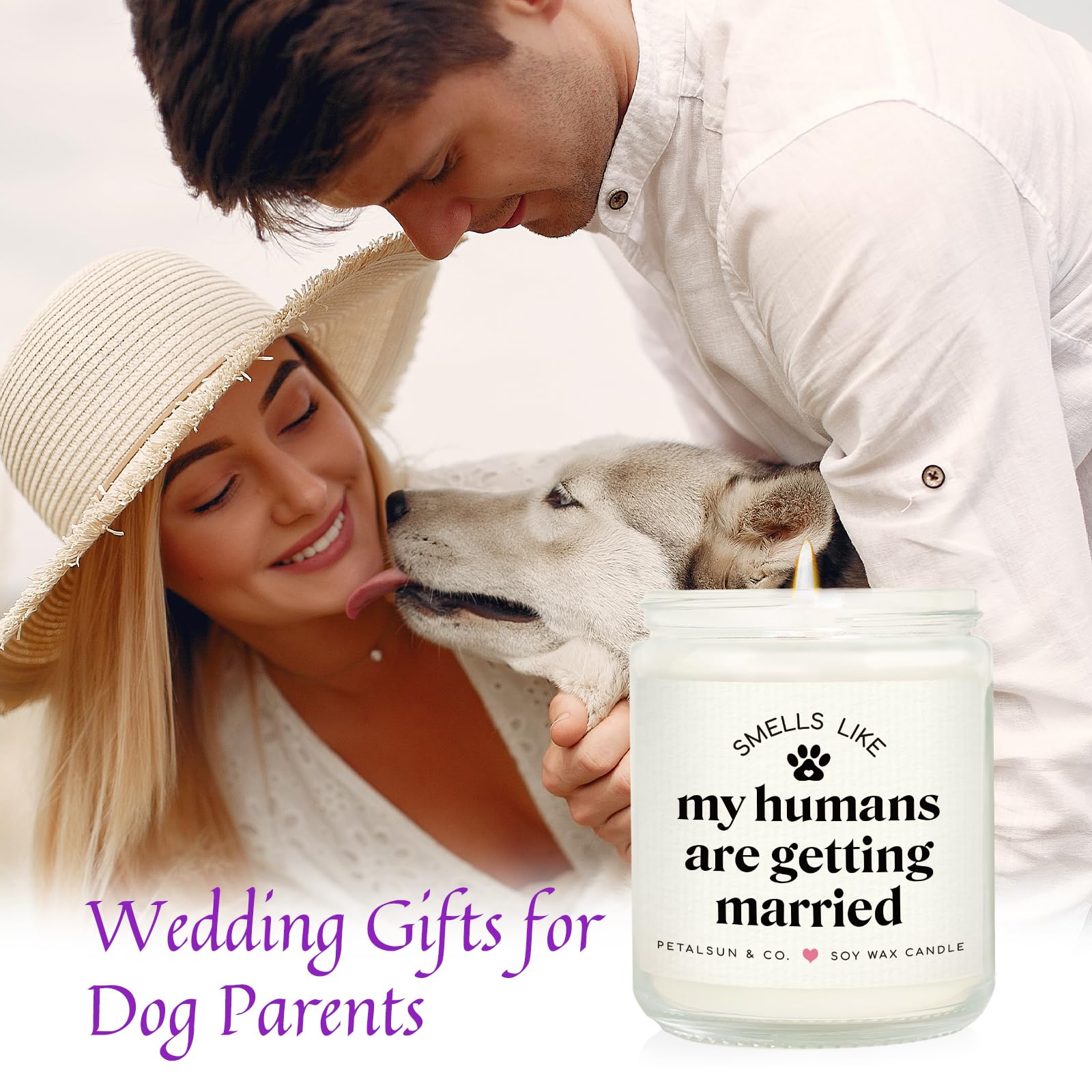 PETALSUN bridal shower gift candle for dog lovers 7oz