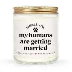 PETALSUN dog lovers candle with paw prints and wedding message
