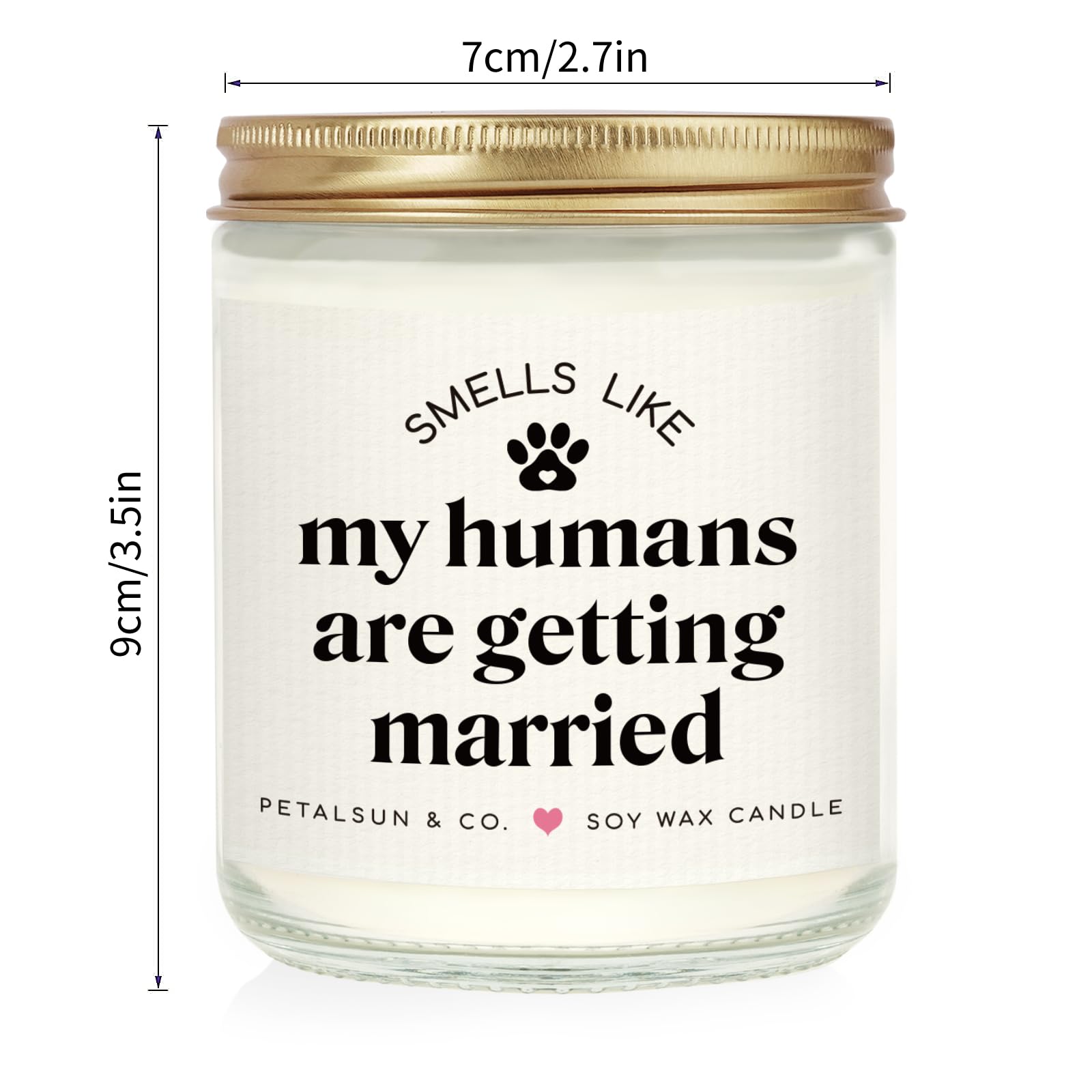 Engagement gift candle with dog theme by PETALSUN