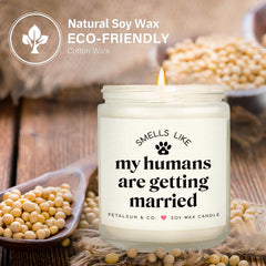 Wedding candle for dog loving couples with paw print design
