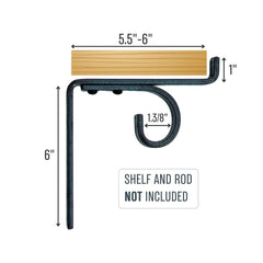 5.5-6 inch deep shelf brackets compatible with shelves
