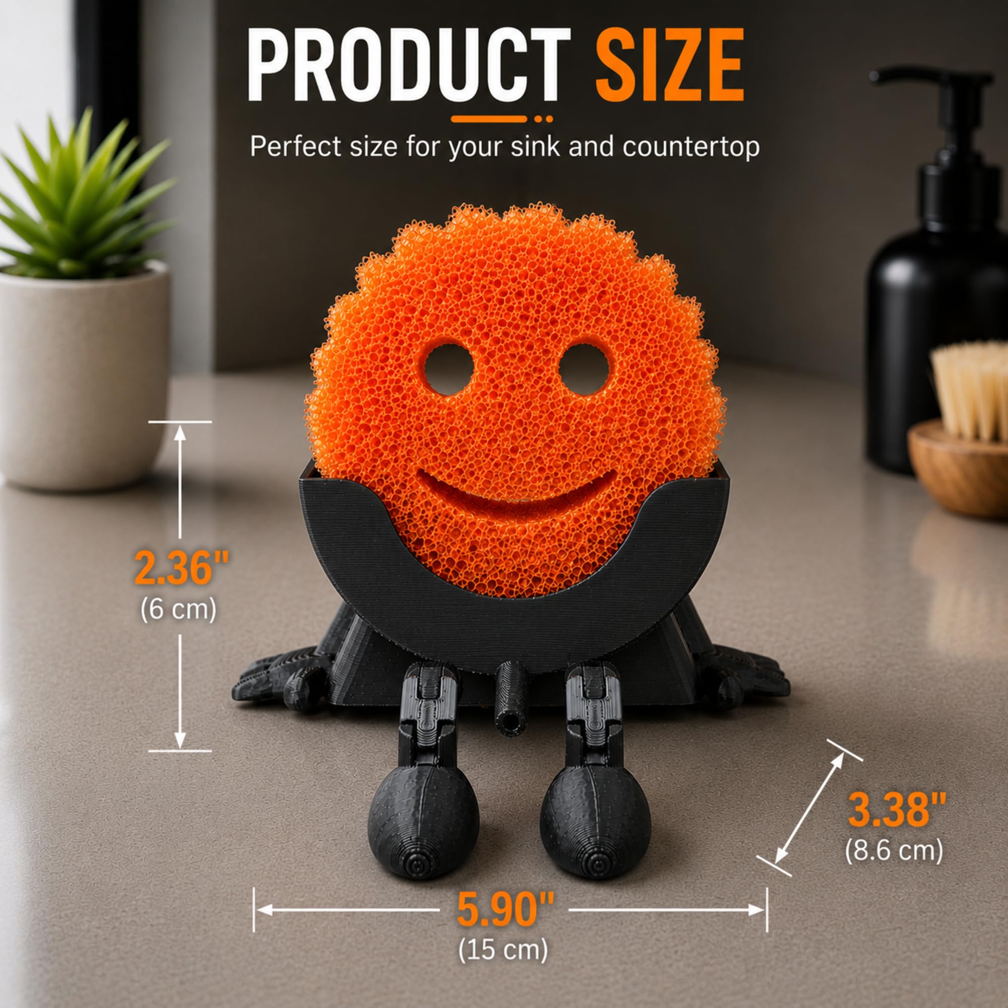 Durable PETG material sponge holder easy to rinse