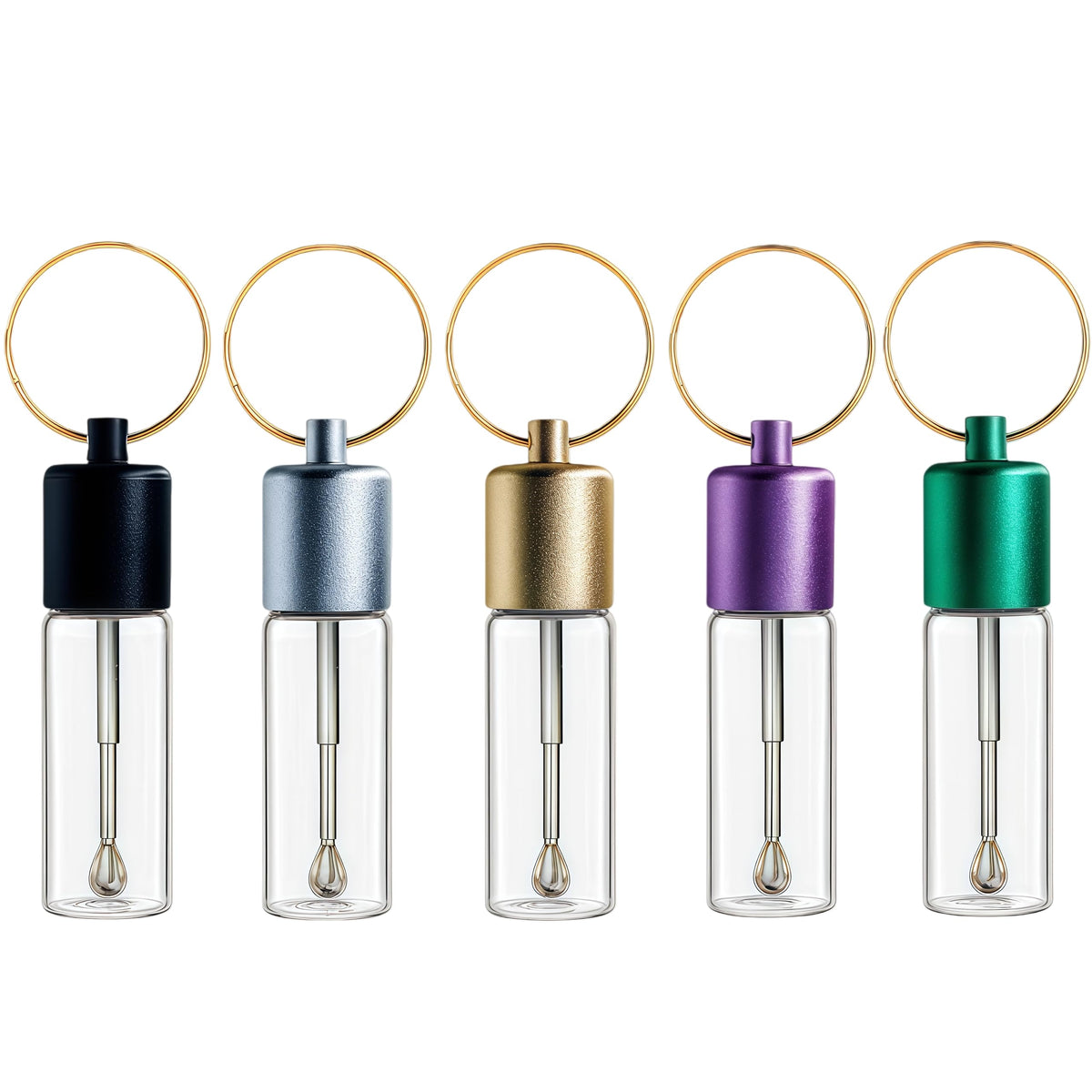 Petrip 6-Pack travel glass spice jars with spoon set in packaging