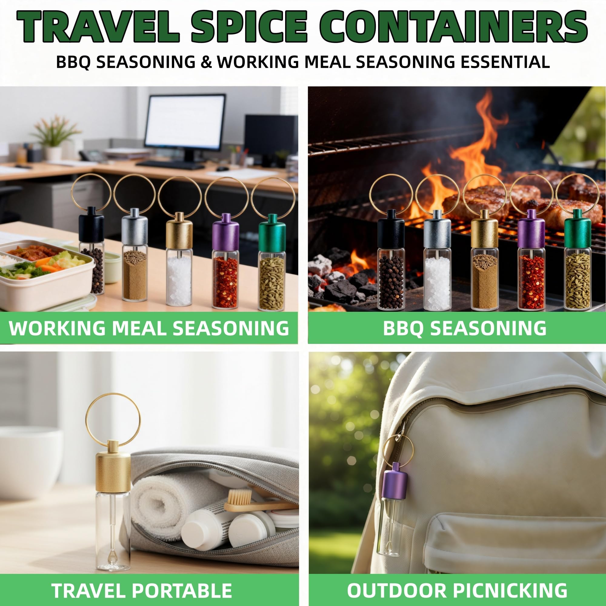 Petrip durable glass spice jars ready for travel and storage