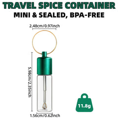 Petrip travel glass spice jars with detachable spoon closeup