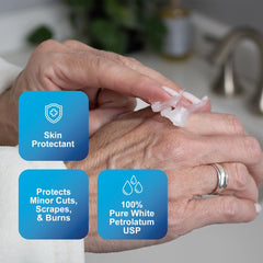 Petrolatum jelly skin protectant for dry skin
