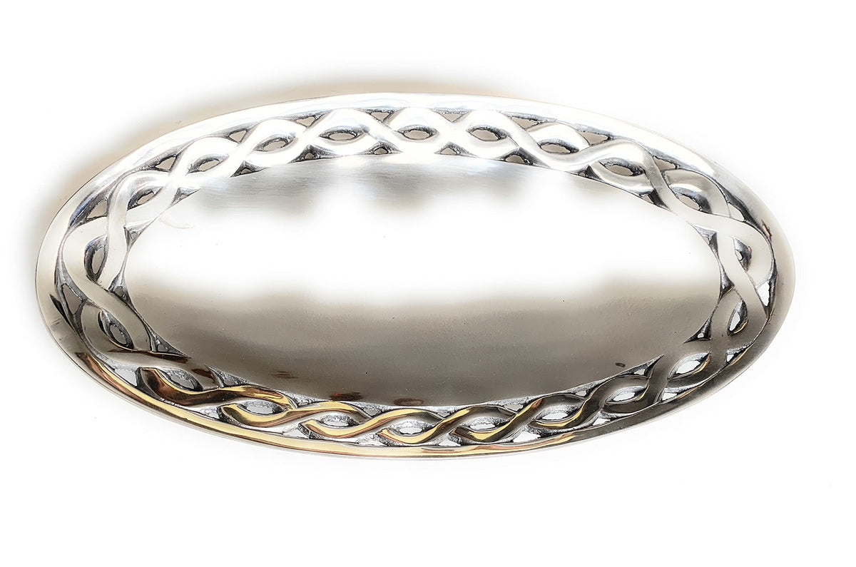 NatureSSA pewter tray oval shape braided edge