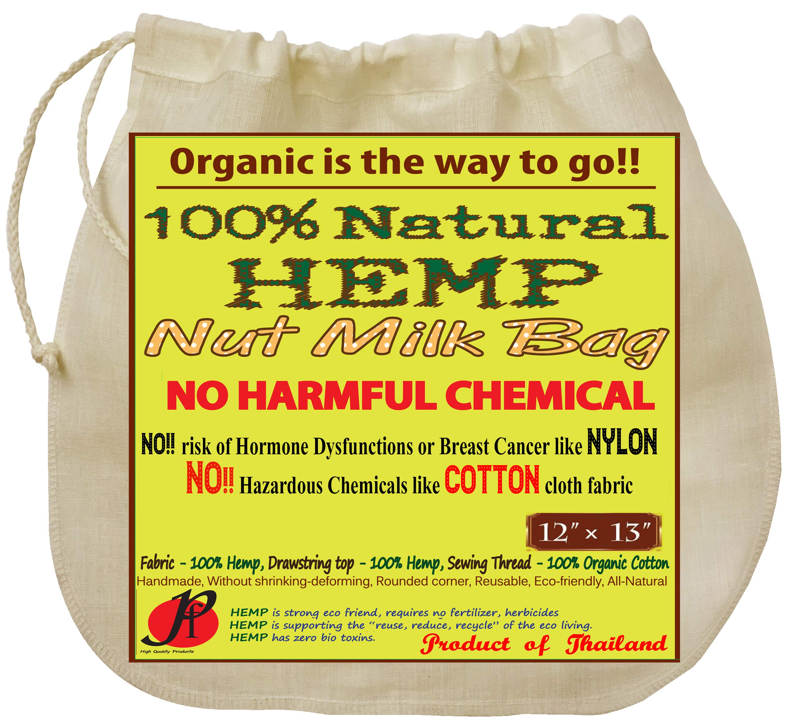 P&F Hemp Nut Milk Bag reusable main image