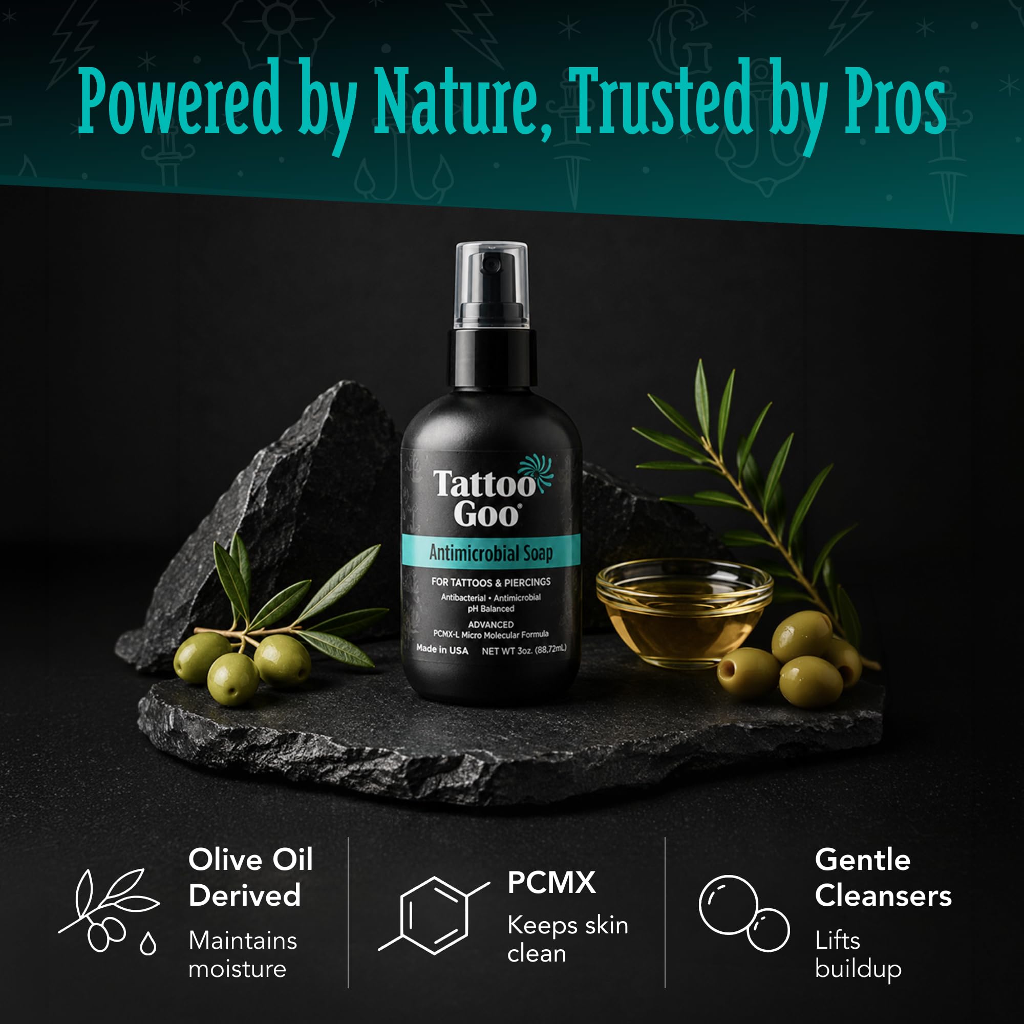 Dermatologist-tested tattoo and piercing soap
