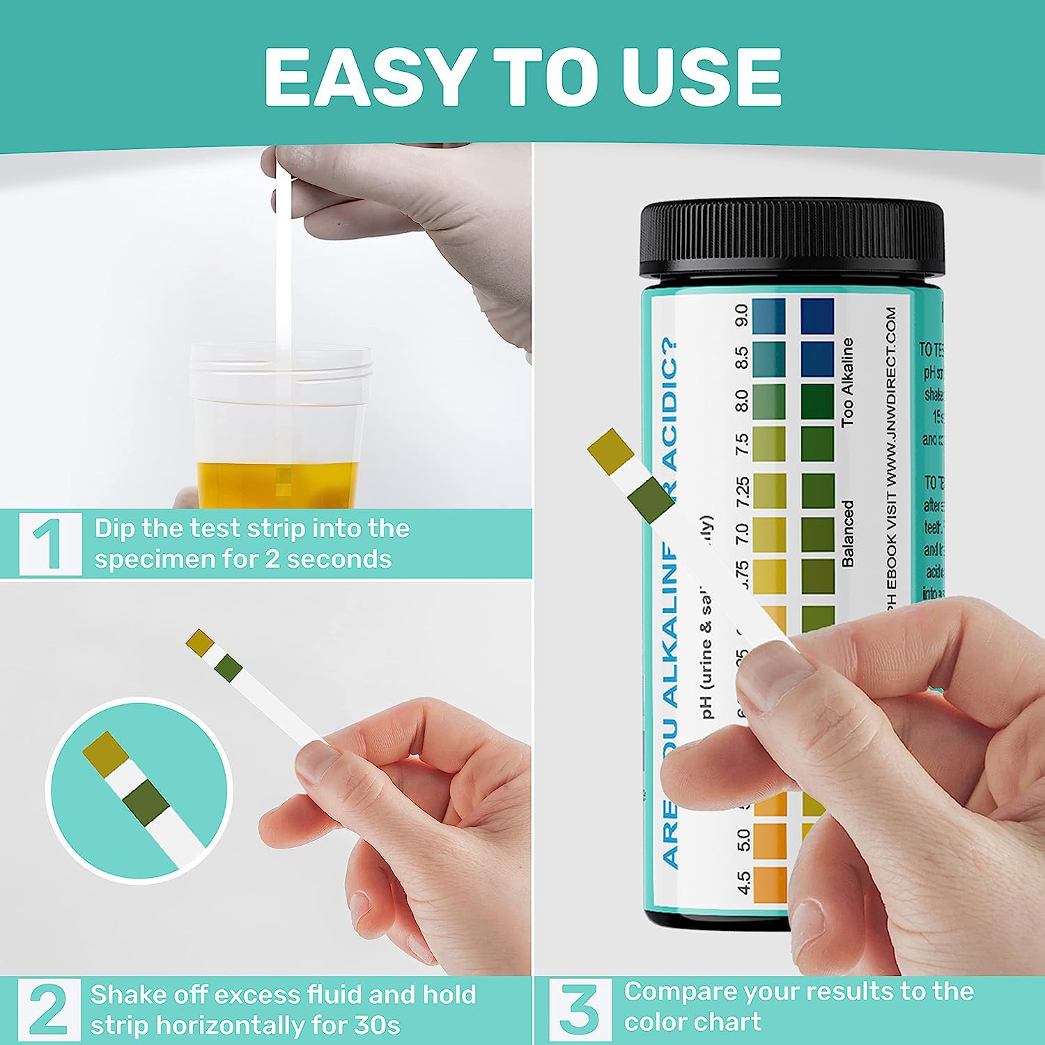 150 pH test strips kit for testing urine and saliva