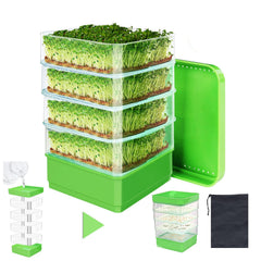 PHAIN 4-Tier seed sprouting kit stacked trays for home use