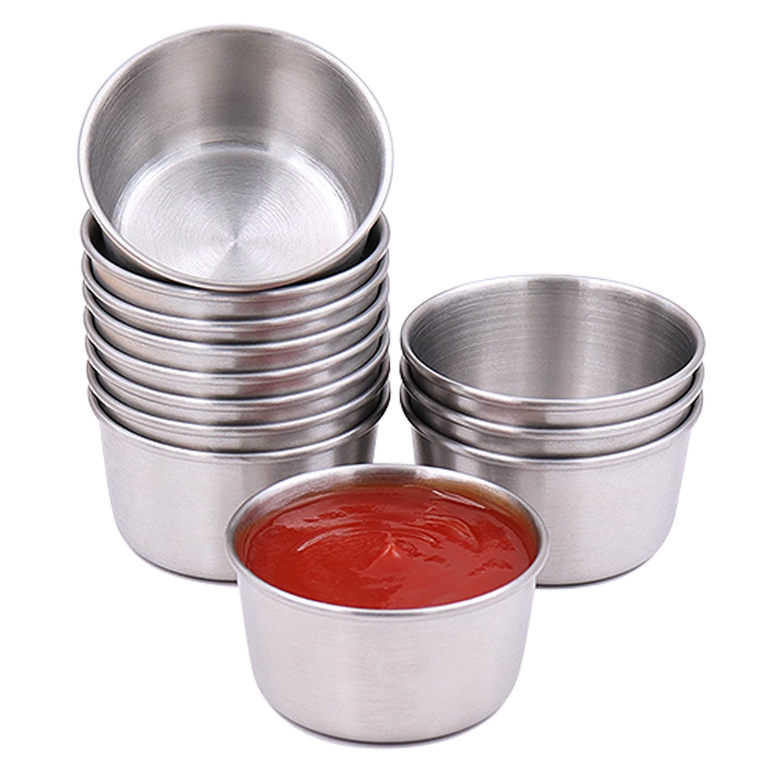 Pharamat dipping sauce cups set of 12 in stainless steel