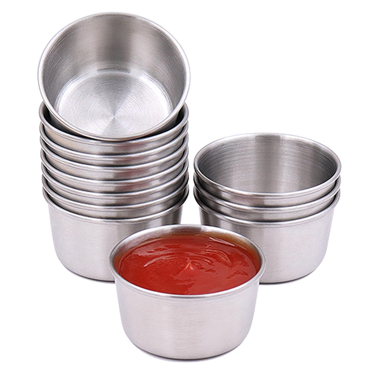 Pharamat dipping sauce cups set of 12 in stainless steel