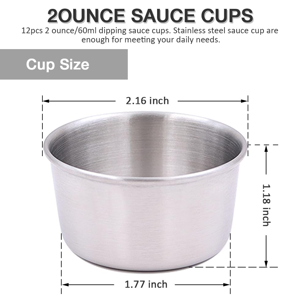2 oz dipping sauce cups for sauces and dips in stainless steel
