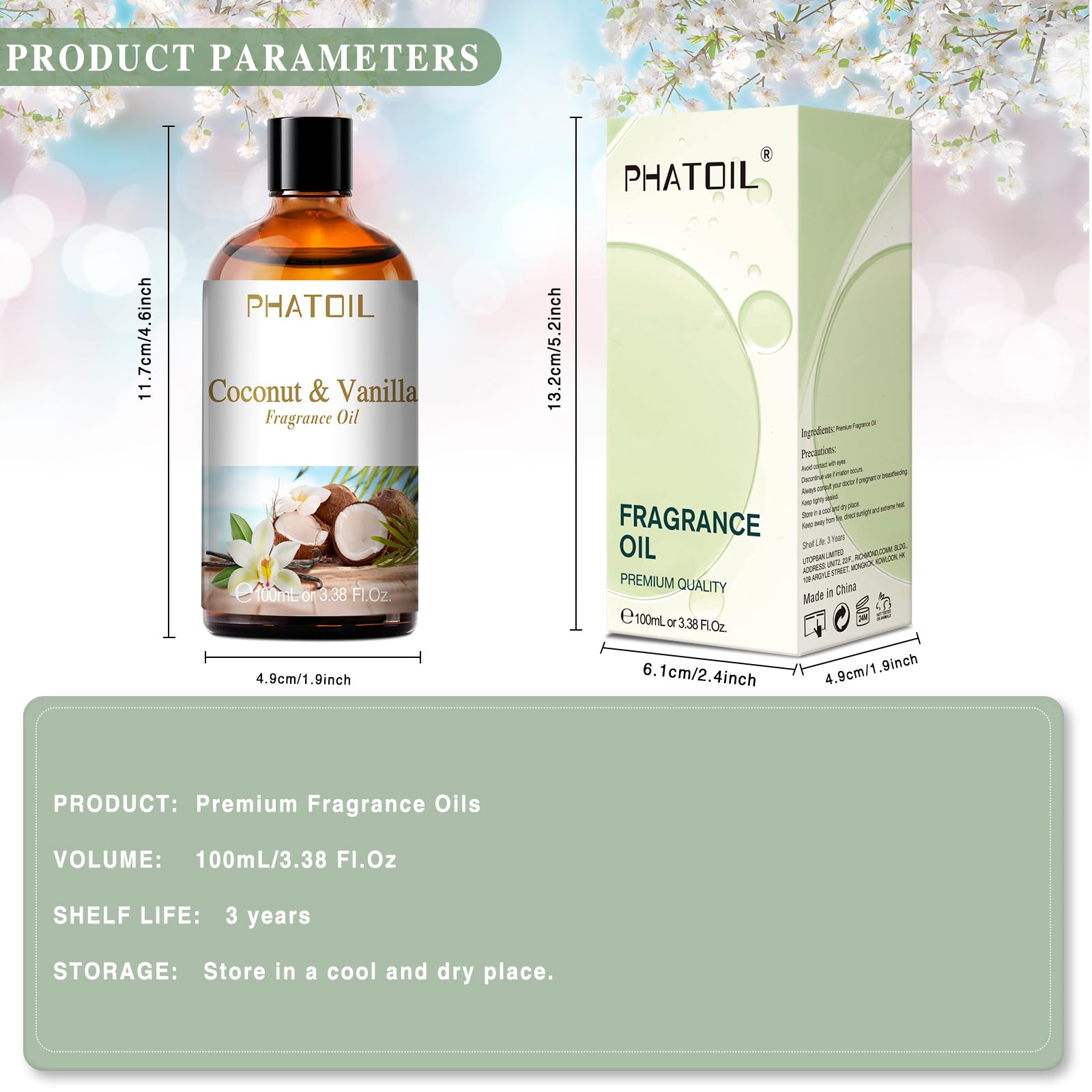 UV coated glass bottle fragrance oil PHATOIL