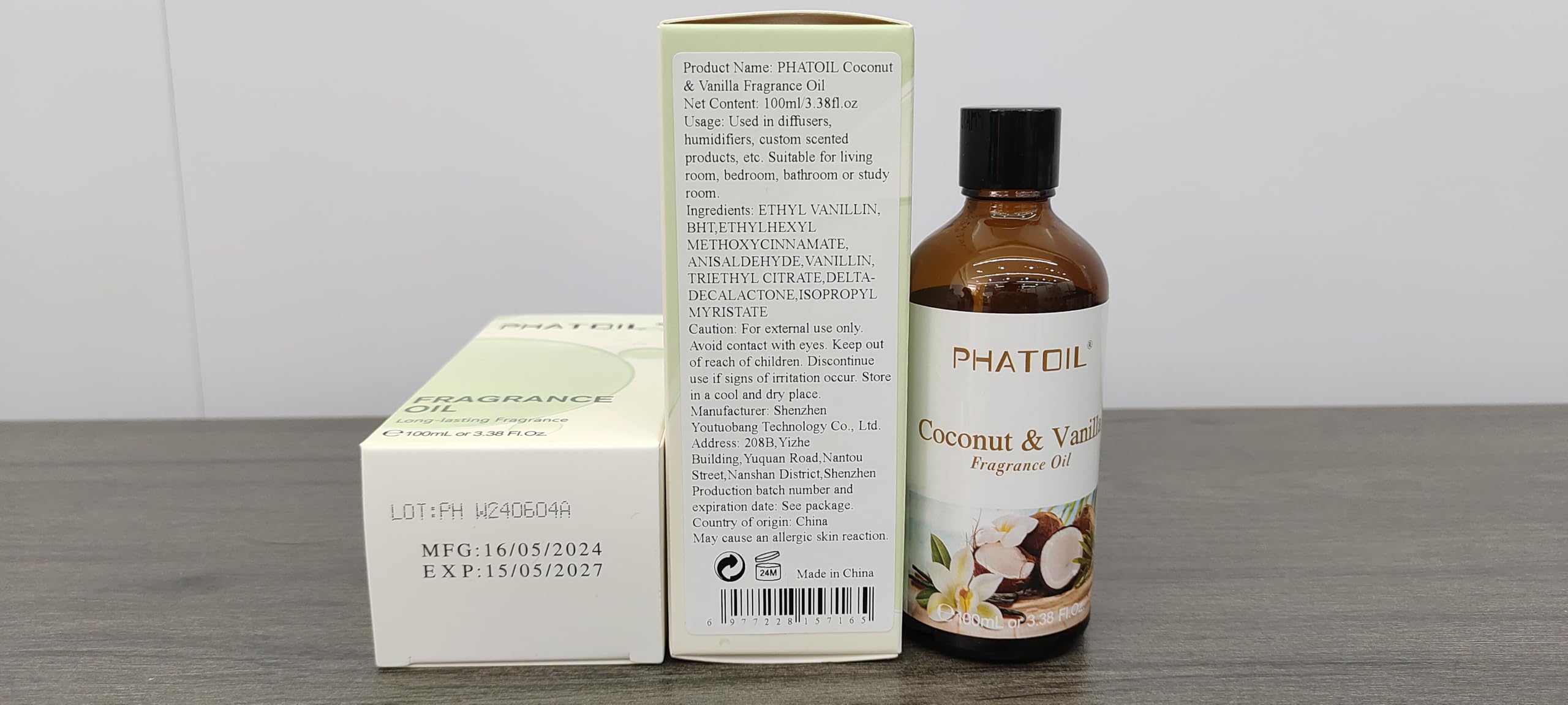 PHATOIL fragrance oil packaging and bottle