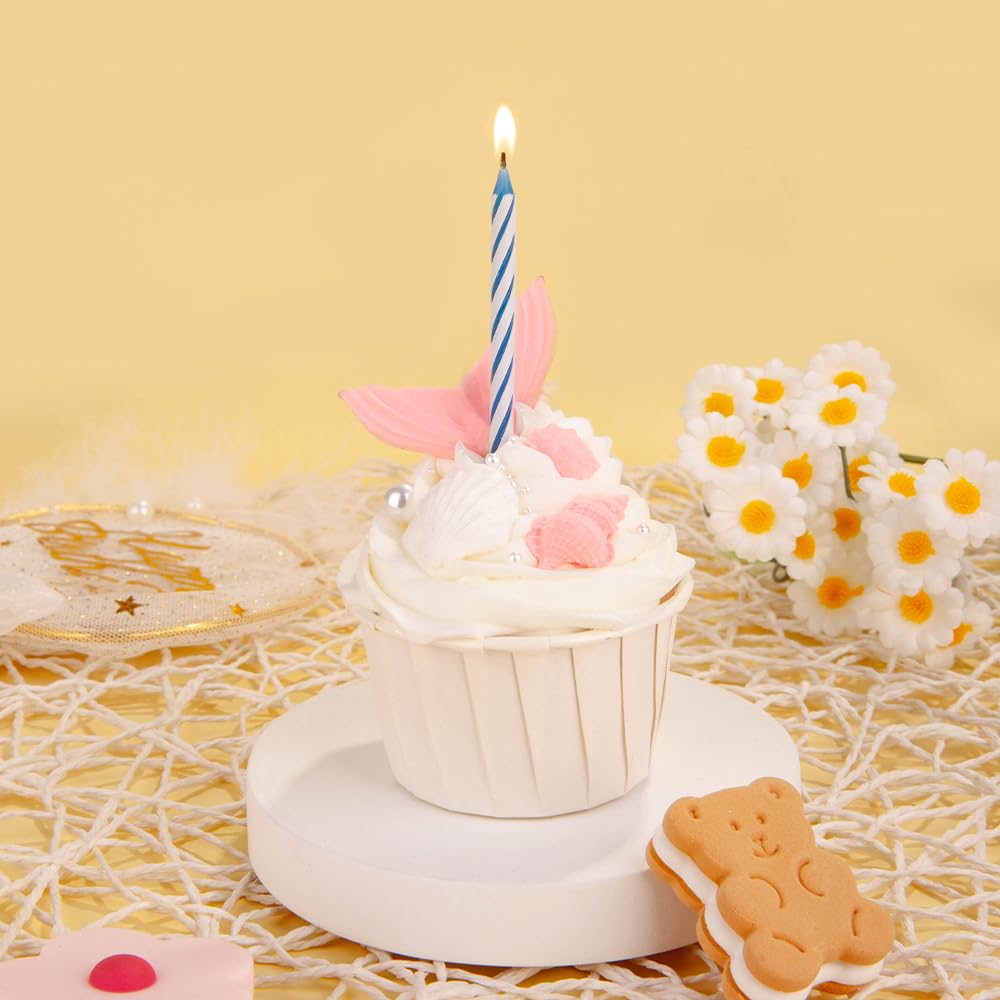 2.3 inch tall birthday candles suitable for most cakes and cupcakes