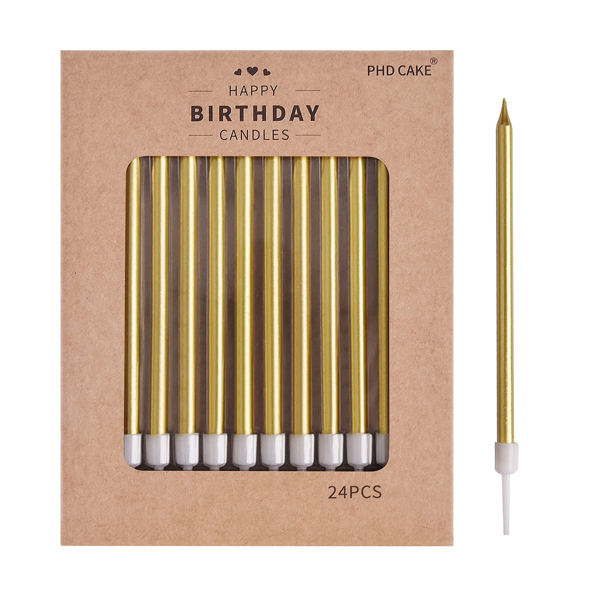PHD CAKE gold birthday candles