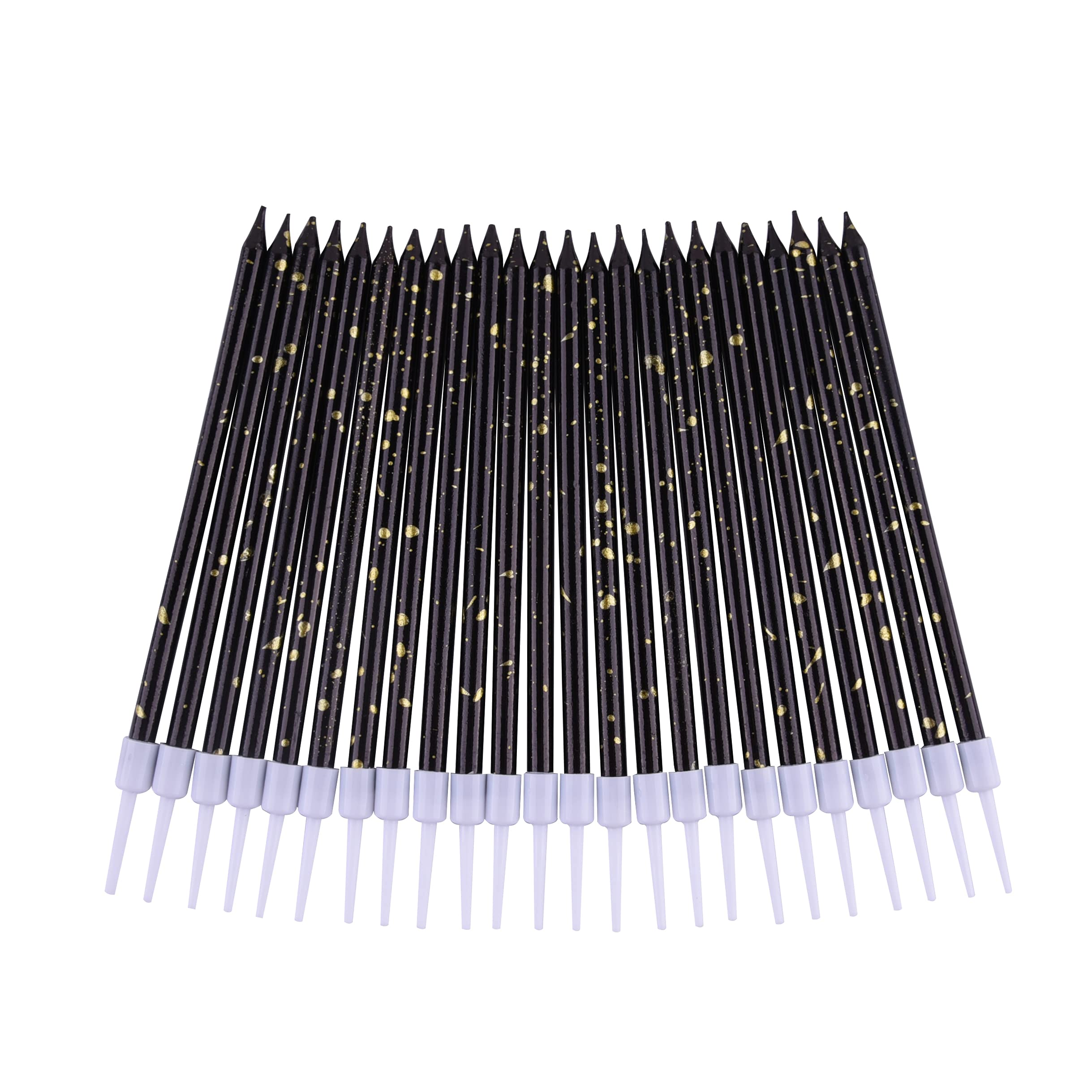 Candle holder included black gold birthday candles by PHD CAKE