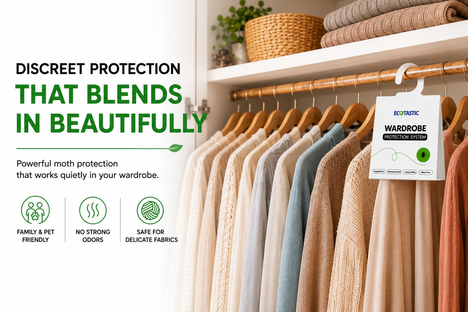 Pheromone sticky traps for clothes moths in wardrobes