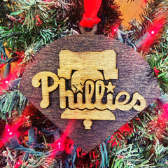 Philadelphia Phillies ornament with bell logo engraving