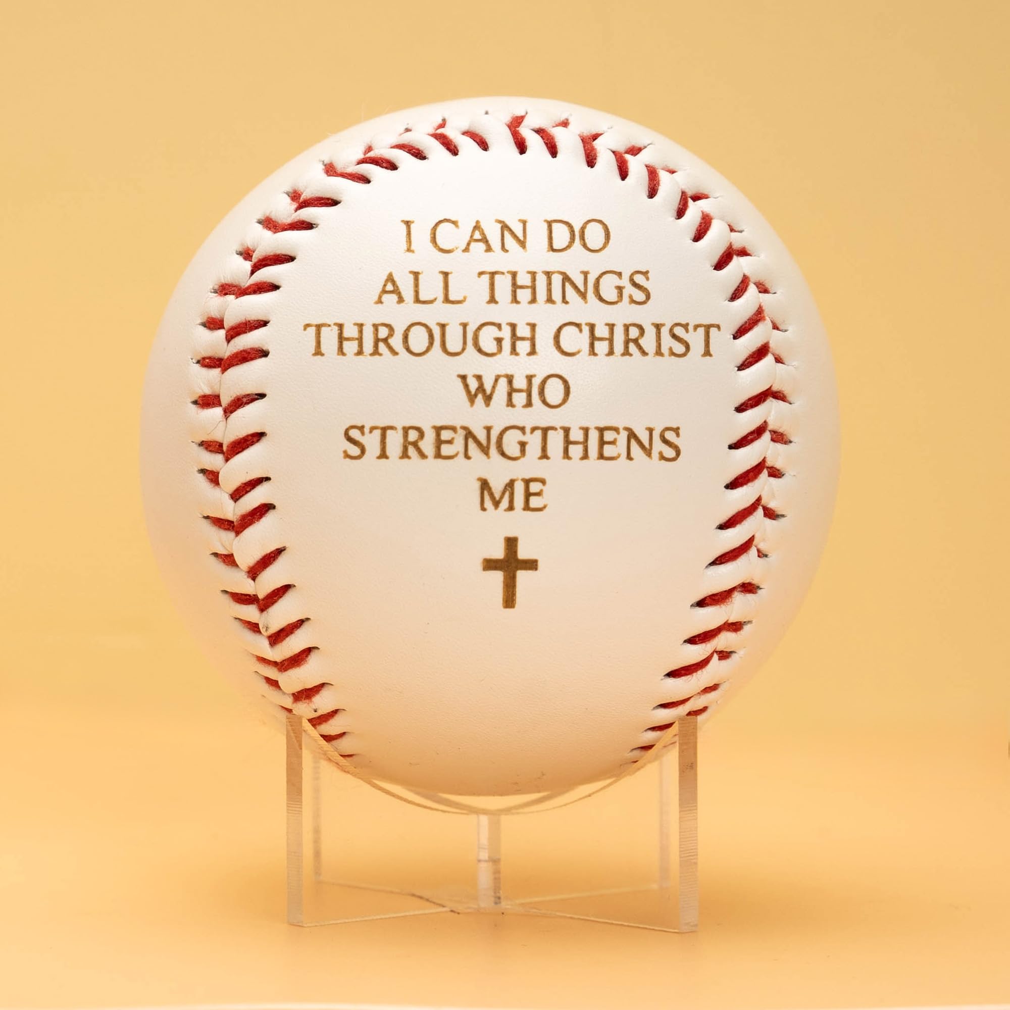Faith inspired leather baseball gift for men women boys girls