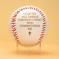 Faith inspired leather baseball gift for men women boys girls