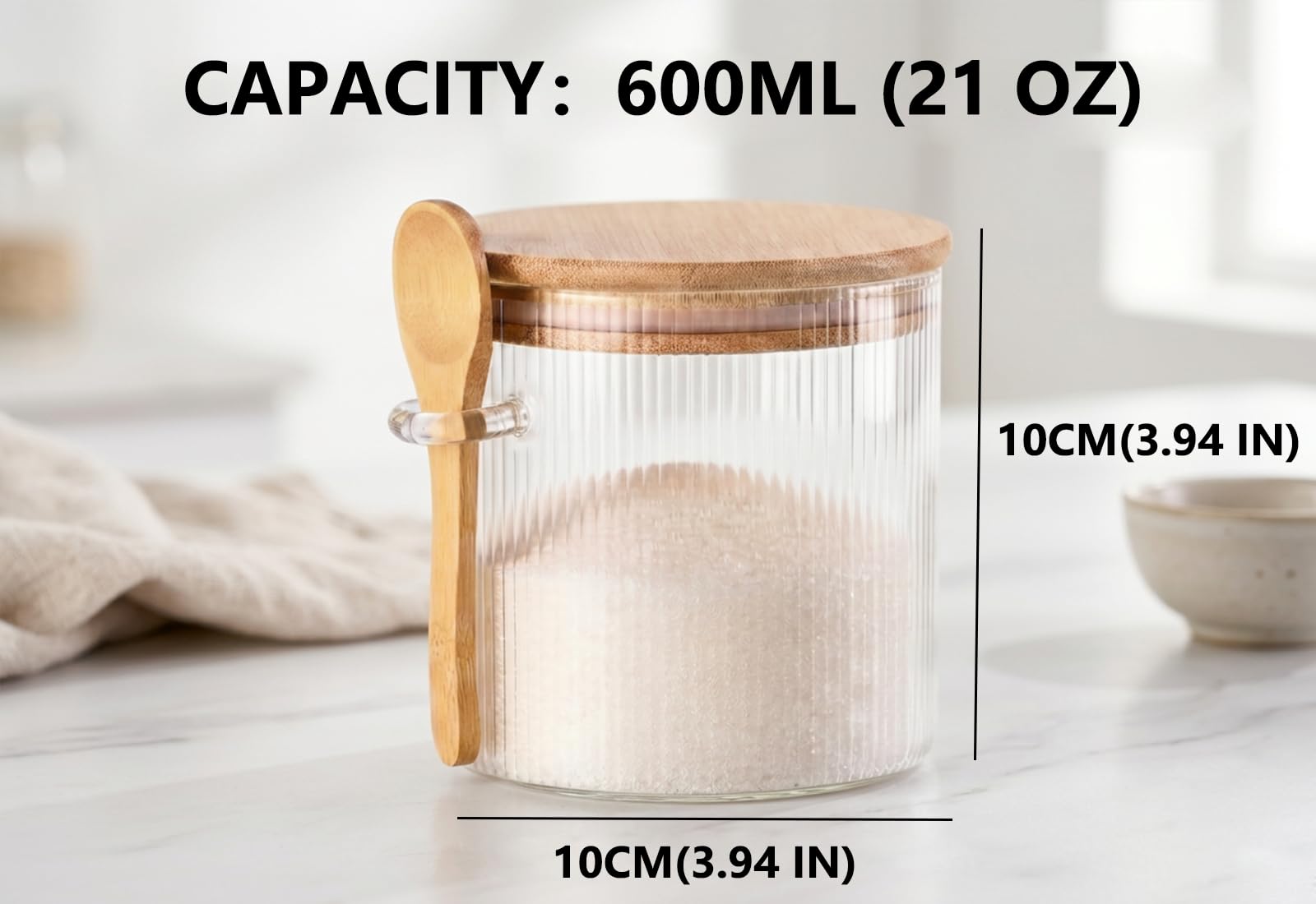 Phininia glass sugar container suitable for coffee station accessories
