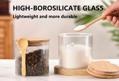 External glass ring holding the included bamboo spoon on Phininia jar