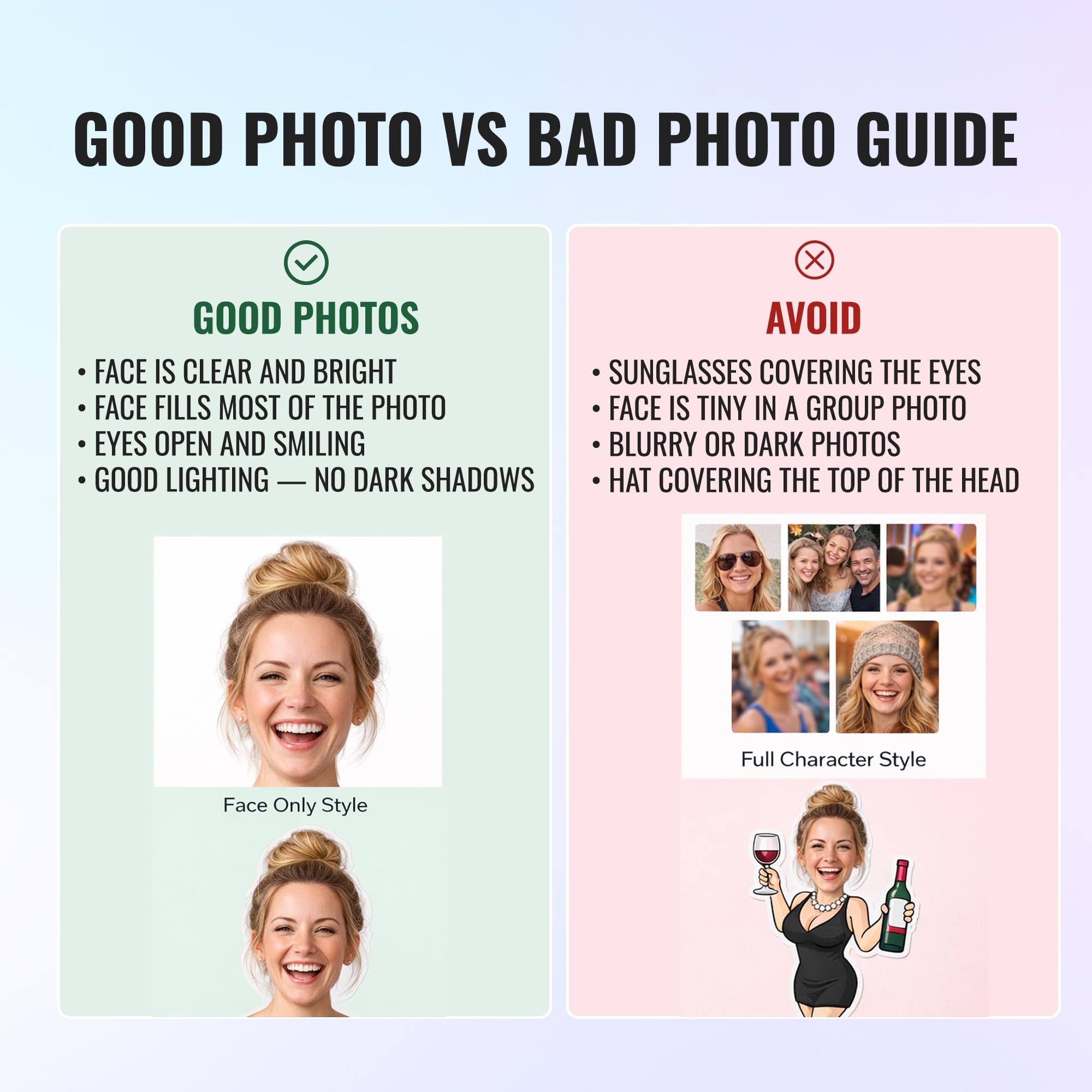 Face banner designed for photo booth backdrop