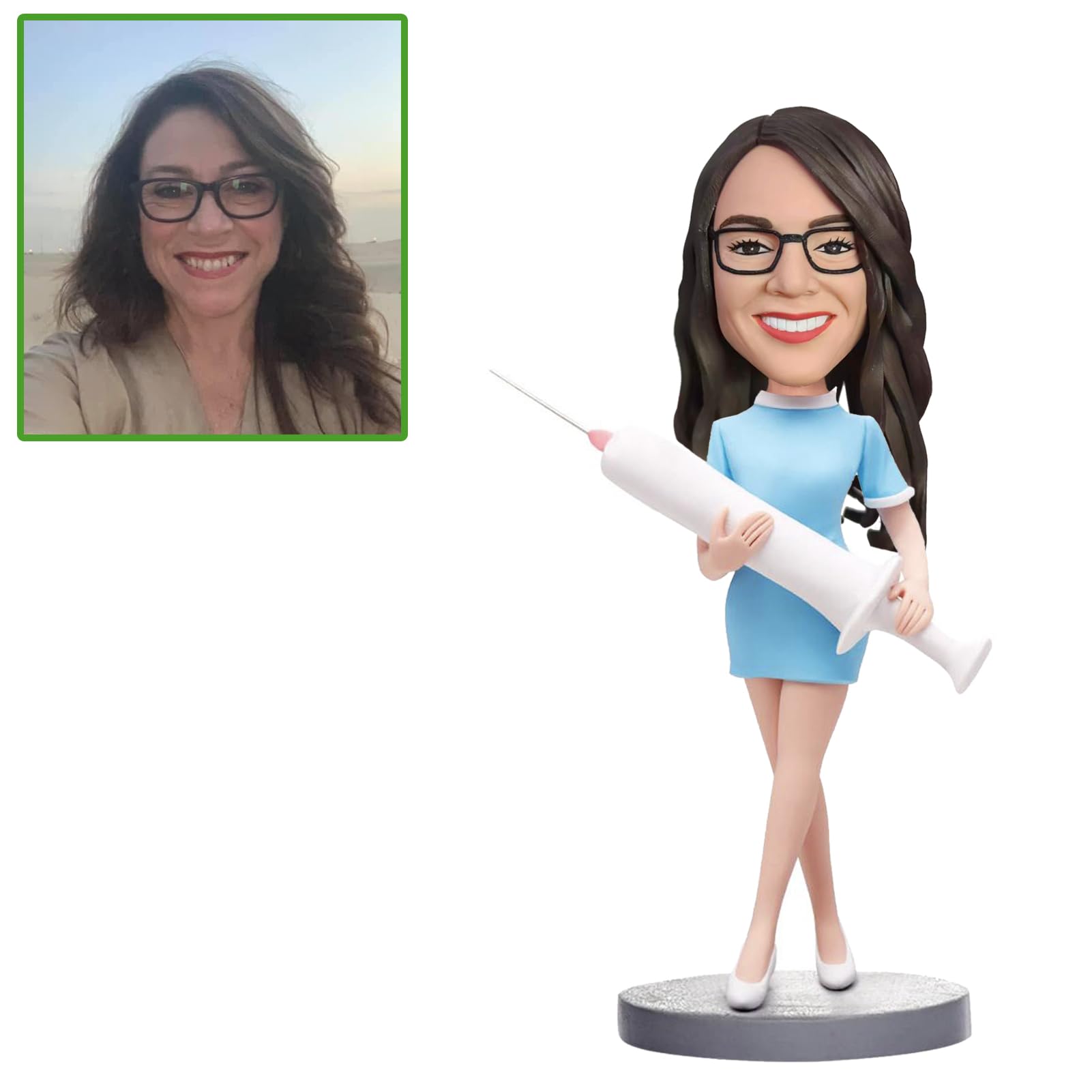 Photo-based bobblehead design concept ready for proofing