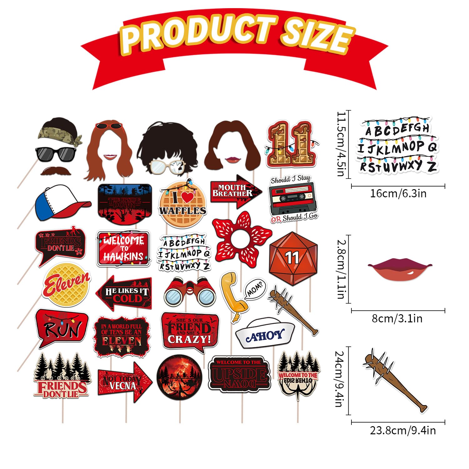 Multicolor photo booth props for celebrations