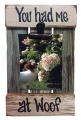 Photo holder shutter pallet wood dog frame with metal clip