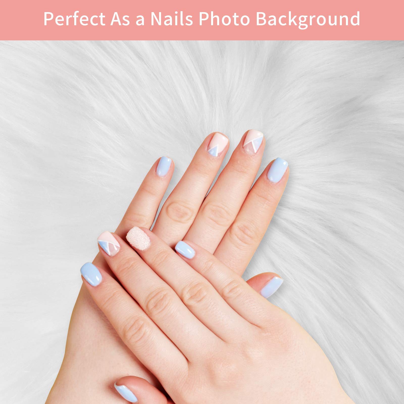 photography background white faux sheepskin rug for product shoots