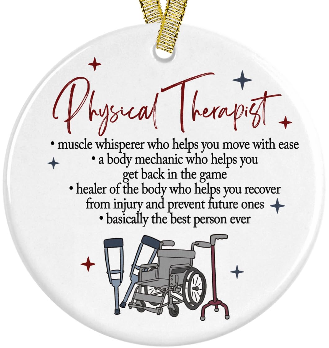 Physical Therapist Ornament wheel chair definition ceramic Christmas ornament by Pink Posies and Pearls