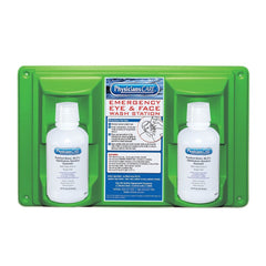 PhysiciansCare eyewash station with wall mount and two 16 oz bottles