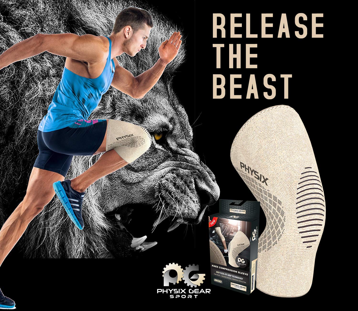 Knee compression sleeve for running and workouts