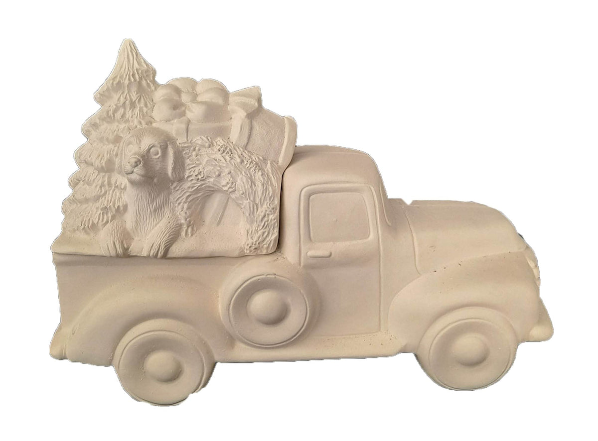 Pick Up Truck 9.5 x 4.5 ceramic bisque image