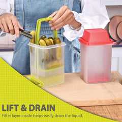 Fridge-ready compact storage dimensions 7.5H x 4.25W x 4.25L