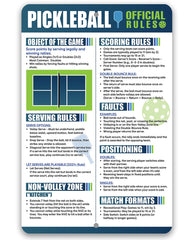 8x12 aluminum pickleball rules sign for court walls
