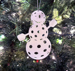 Loop to hang from tree on Pickleball Snowman Ornament for holiday display