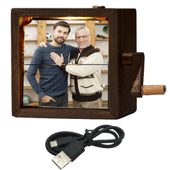 Self-assembly Picture Flip Box hand crank frame 3.2 inch