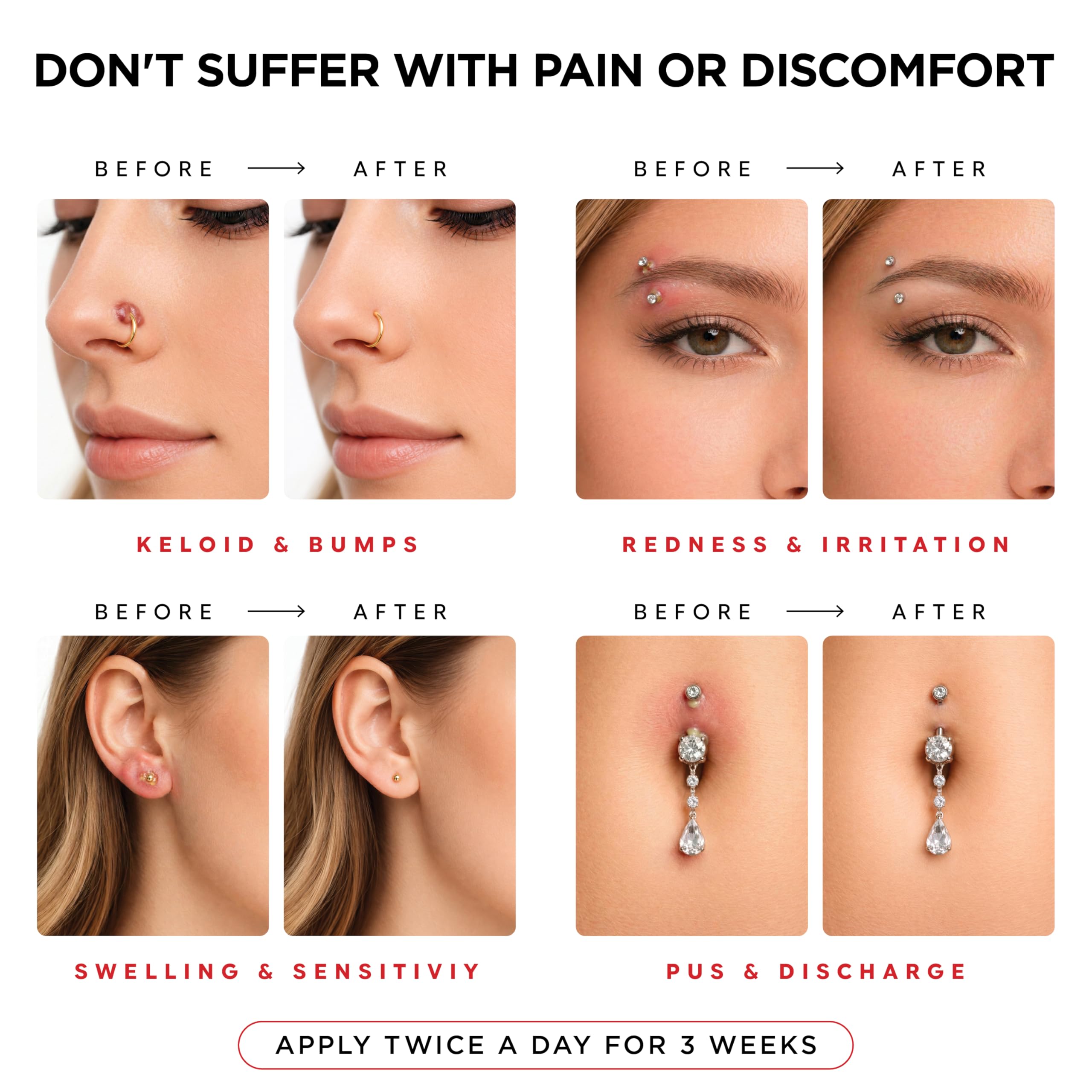 Piercing bump solution from Aquia for aftercare