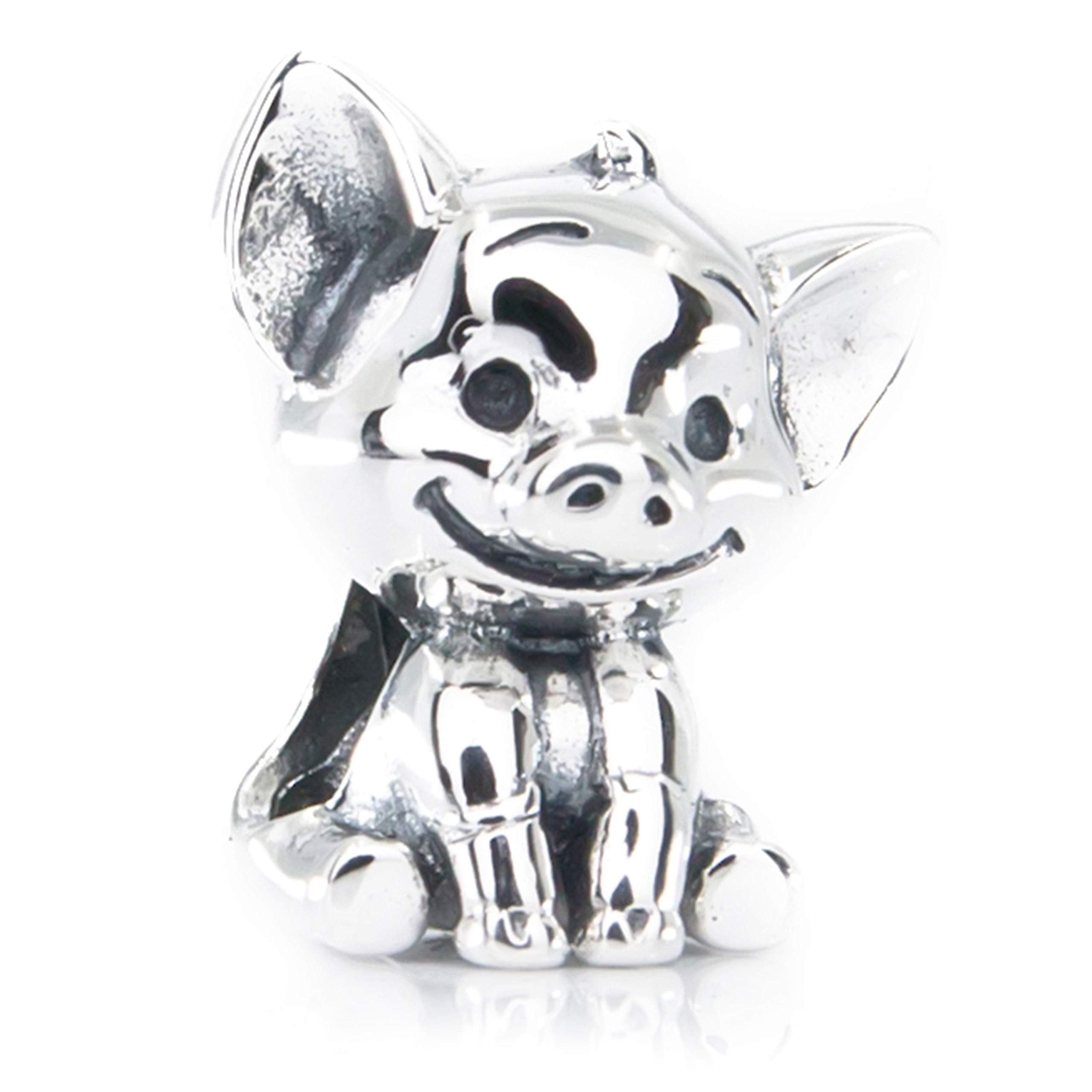 Sterling silver pig charm bead for Pandora style bracelets
