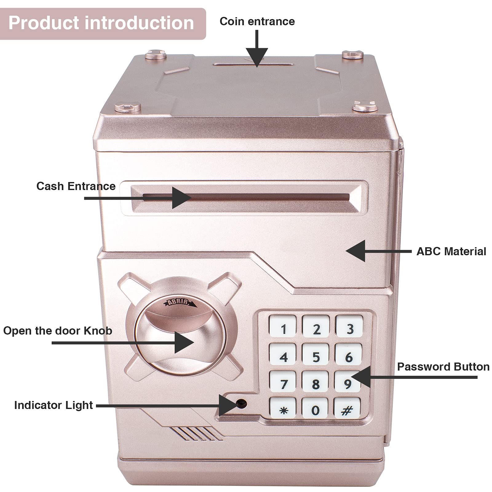 4-digit password protected piggy bank for kids