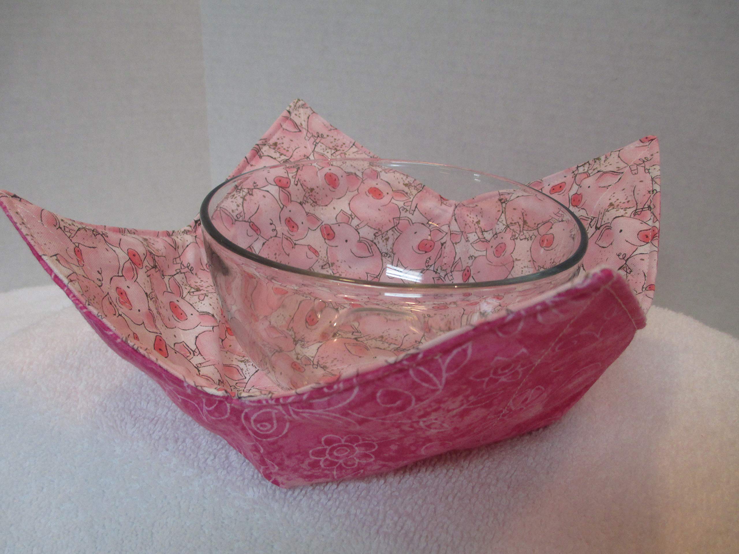 Pigs Pigs Pigs Soup Bowl Cozy for microwave reheating