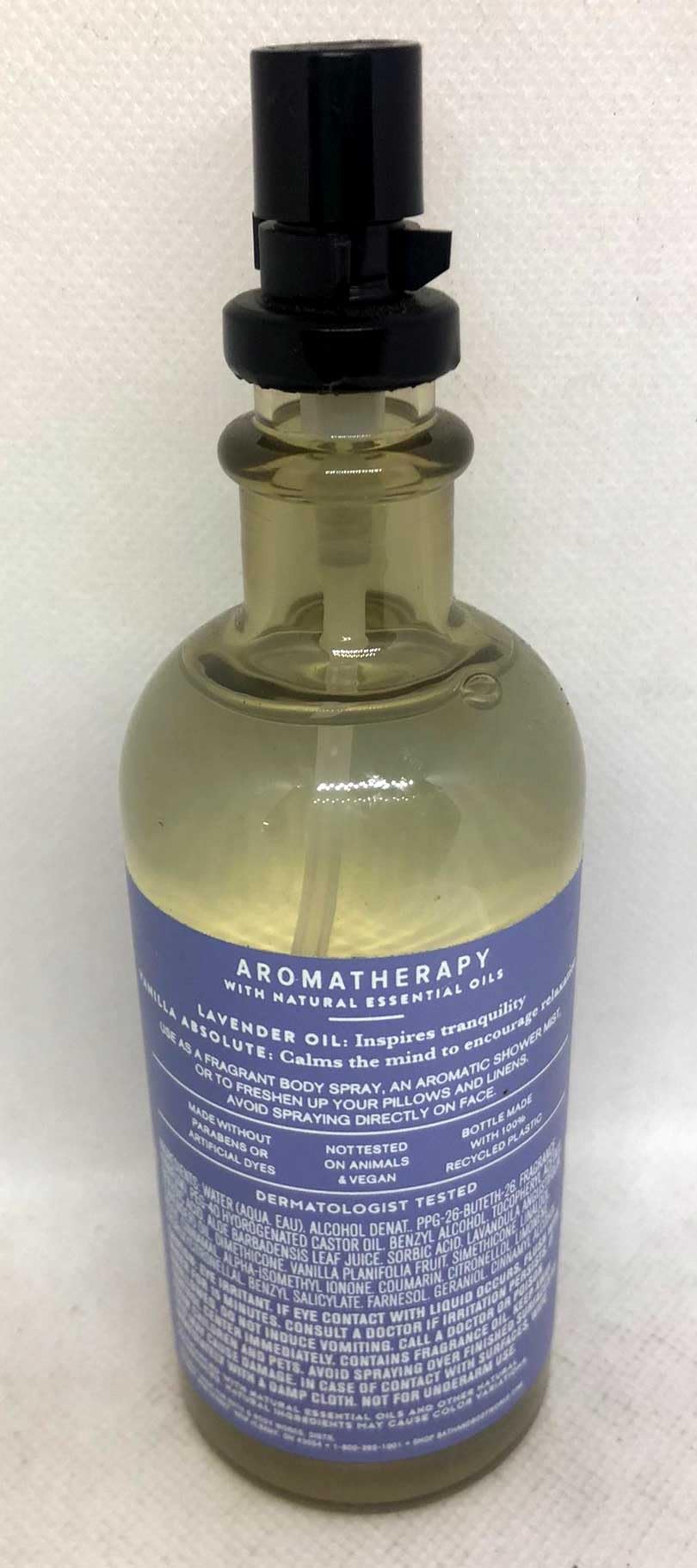 Sleep Lavender Vanilla scent Pillow Mist packaging Bath and Body Works