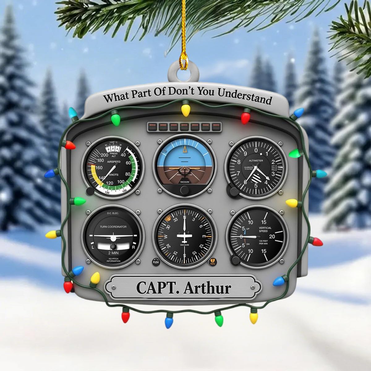 Pilot Christmas ornament aviation themed display