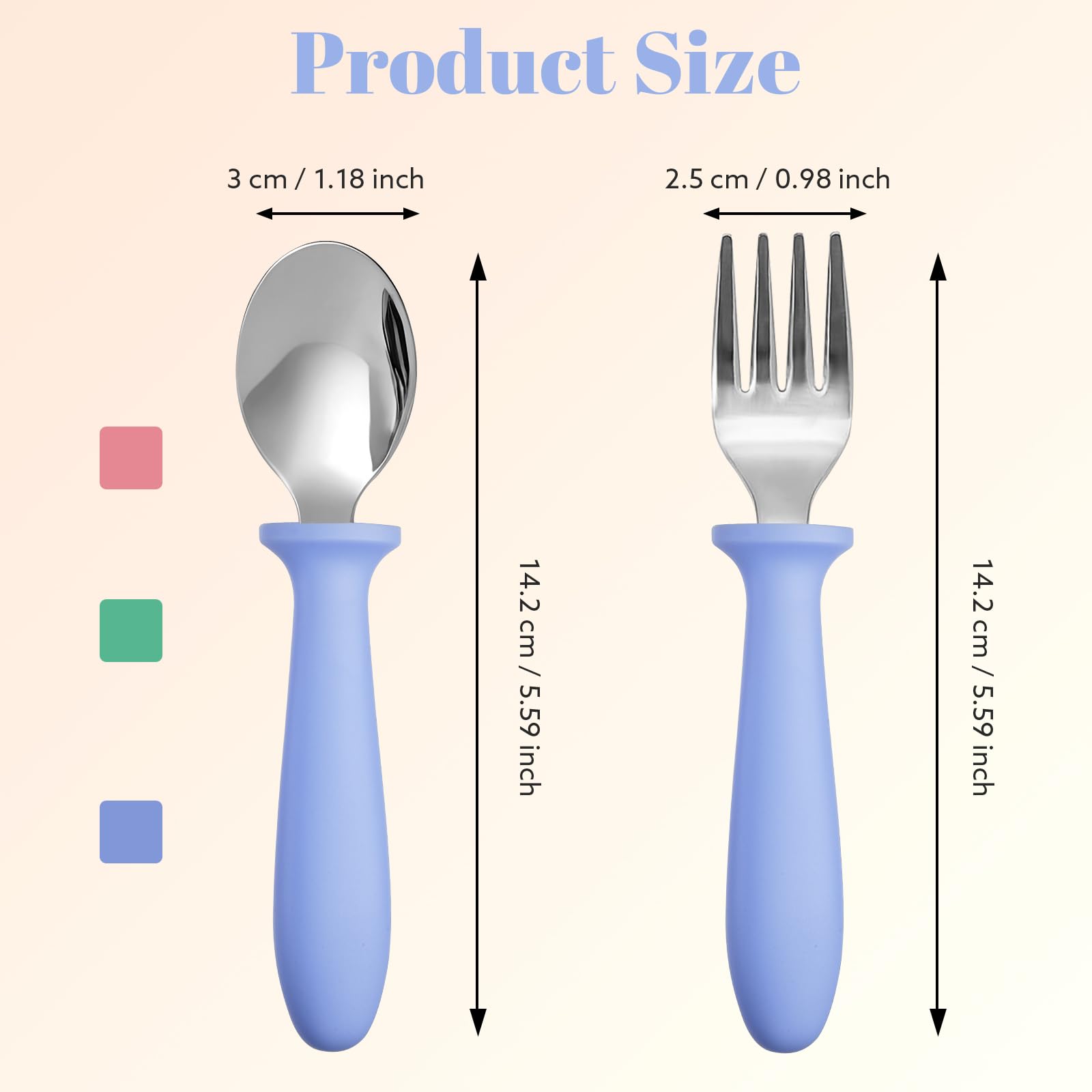 Stainless steel BPA-free toddler flatware for kids
